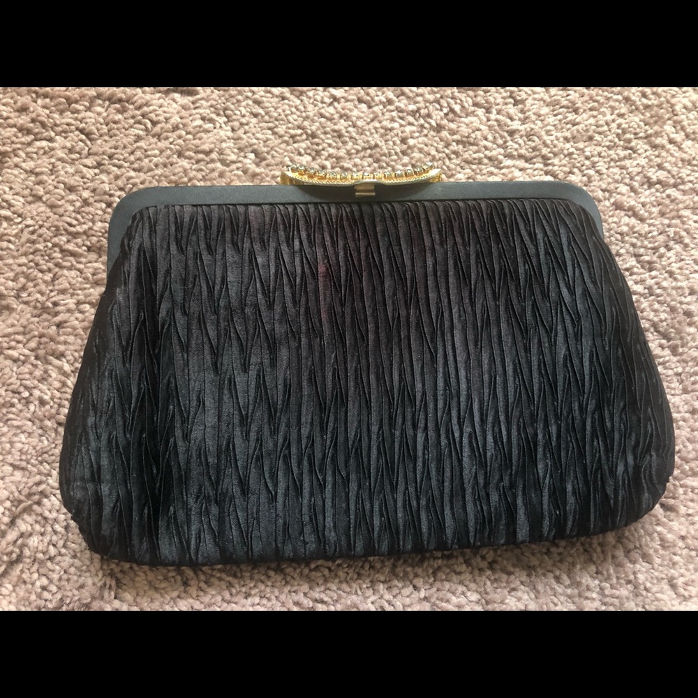 Black Ruffled Clutch